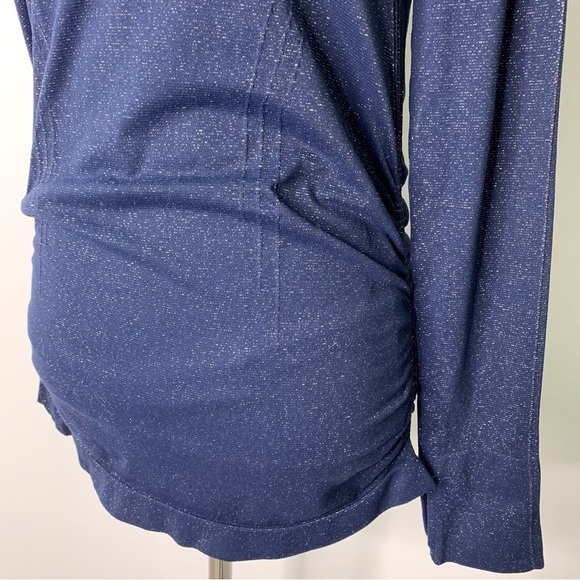Athleta Women's Speedlight Glow Navy Sparkle Long Sleeve Top Size Small - Picture 4 of 11